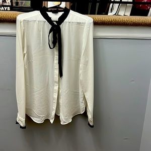 Cream and Black Dress Blouse